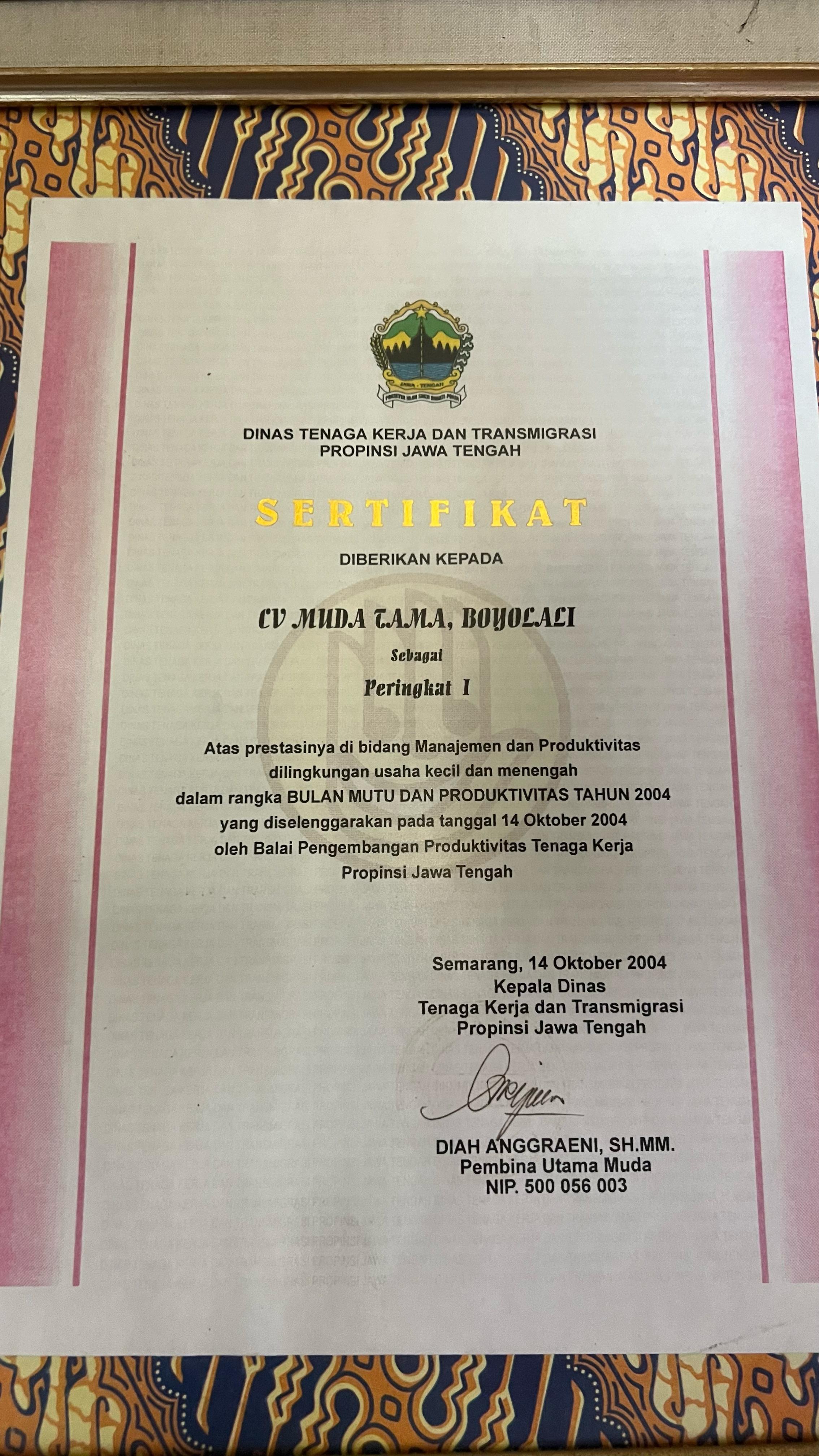 Penghargaan Peringkat I